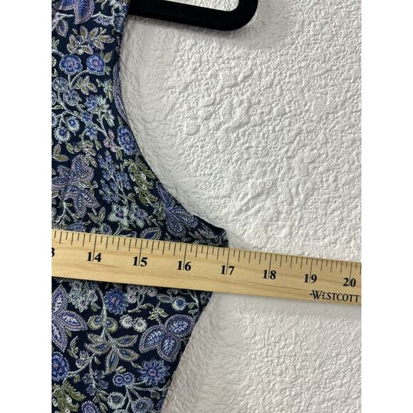 Vintage ZASHI Blue Floral Fairy Grunge 2 Pc Boho Tank Dress Maxi Top Set Size S - Picture 12 of 16